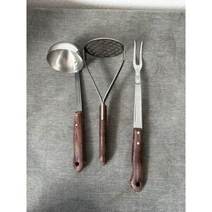 Vintage Imperial Stainless Steel Veri Sharp Ladle, Masher, Meat Carving Fork MCM